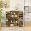 Rangement pour garde-manger de 41 po, armoire, 12 tablettes de porte, 5 tablettes réglables de style naturel pour garde-manger