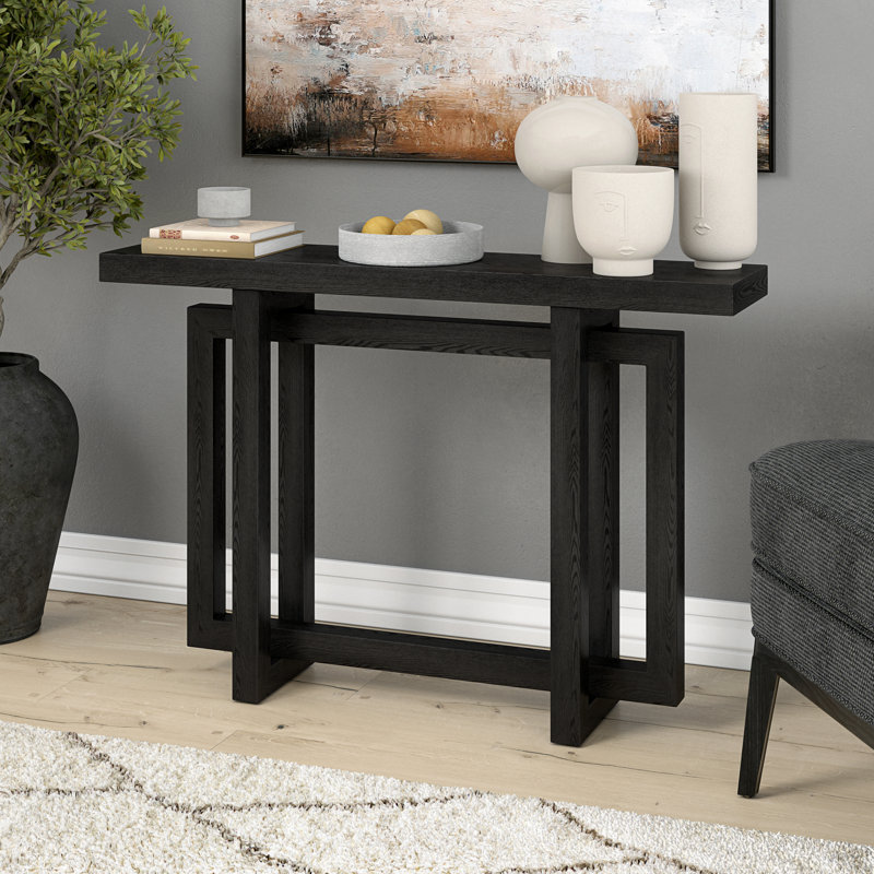 Ademide 111.7cm Console Table, Black Grain, 75cm H x 111.7cm W x 25.4cm D
