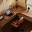 Bureau en bois massif en forme de L brun noisette-200638657-200638659