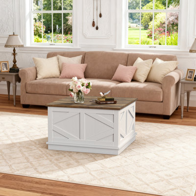 31.5" Farmhouse Square Coffee Table With Hinged Lift Top And Hidden Storage For Living Room by Ophelia & Co.