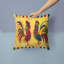Coussin intérieur/extérieur jaune/rouge coq