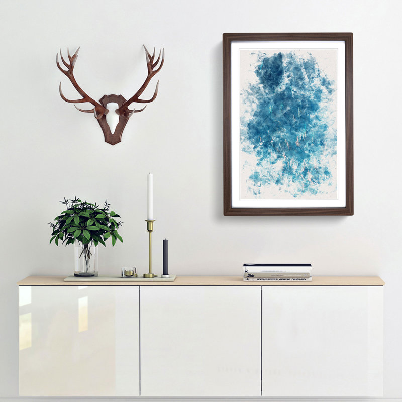 Many Dolphin - Picture Frame Painting Print, 87cm H x 62cm W x 2cm D, Walnut Framed