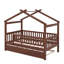 Twin wooden house bed with trundle-922912830