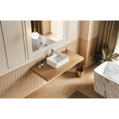 Lavabo de 20 po x 14 po à surface solide blanc mat pour salle de bain - et vasque pratique facile d'entretien