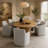 Upholstered Dining Chairs With Casters, Fully Assembled Barrel Back Armchair, Solid Wood Accent Vanity Chair For Dining Room Living Room-450845156