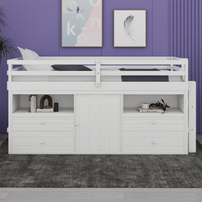 Sandin Kids Twin Loft Bed with Drawers
