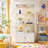 Living Room White Double-Door, Four-Tier Storage & Display Cabinet — Multifunctional Wine Cabinet And File Cabinet With Remote-Controlled Lighting And Adjustable Support Feet-1548195683