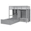 Lit superposé avec tiroirs, garde-robe, tablettes de rangement et lit hydraulique-496430767