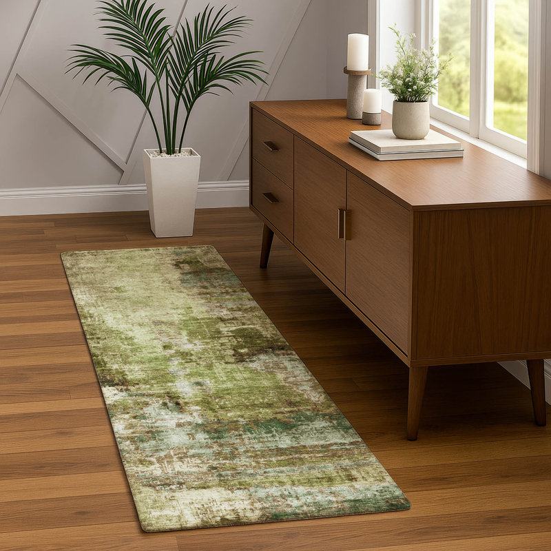 Machine Washable Indoor/Outdoor Efimenko ACN2300 Abstract Rug, Runner 2'3" x 7'6"