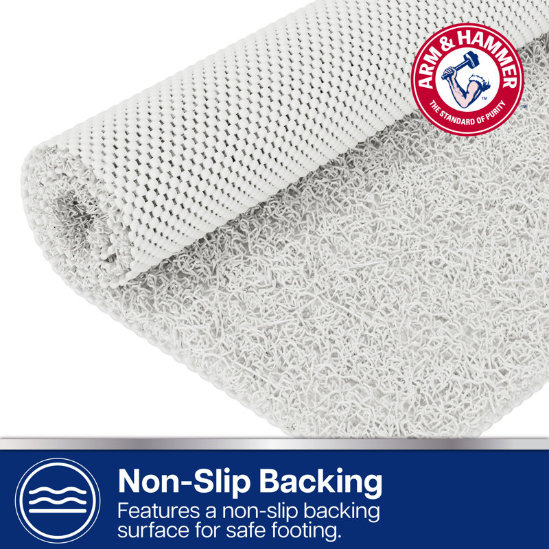 Arm & Hammer Sensory Touch Non-Slip Loofah Shower Tub Mat, White