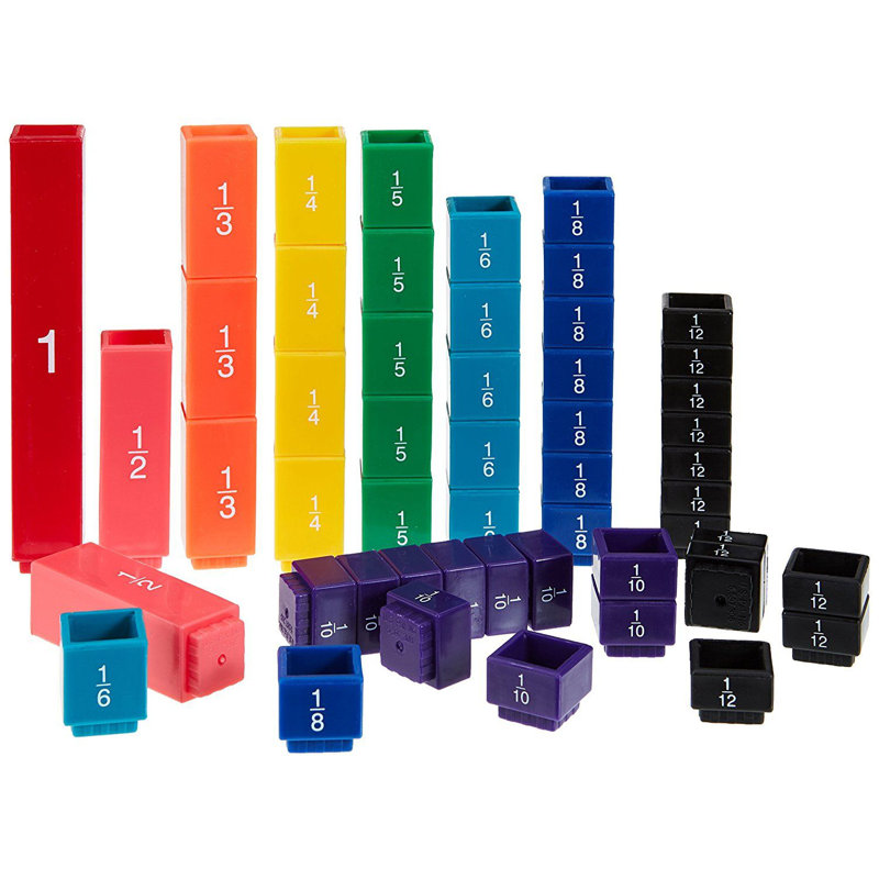 Ensemble de chiffres de fraction cubes en tour 51 pièces