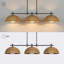 Luminaire suspendu en forme de dôme moderne moderne à 3 lumières de l 41 po avec abat-jour en rotin tissé à la main pour salle à manger ou îlot de cuisine-896949491