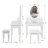 White Princess Vanity Desk Set With Mirror & Cushioned Stool,Light Modes,4-Drawer Wooden Makeup Vanity Table For Girls' Bedroom, Dressing Table With Ample Storage-1124724793