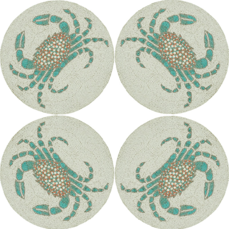 Napperon perles de verre, coquillages animaux / nature