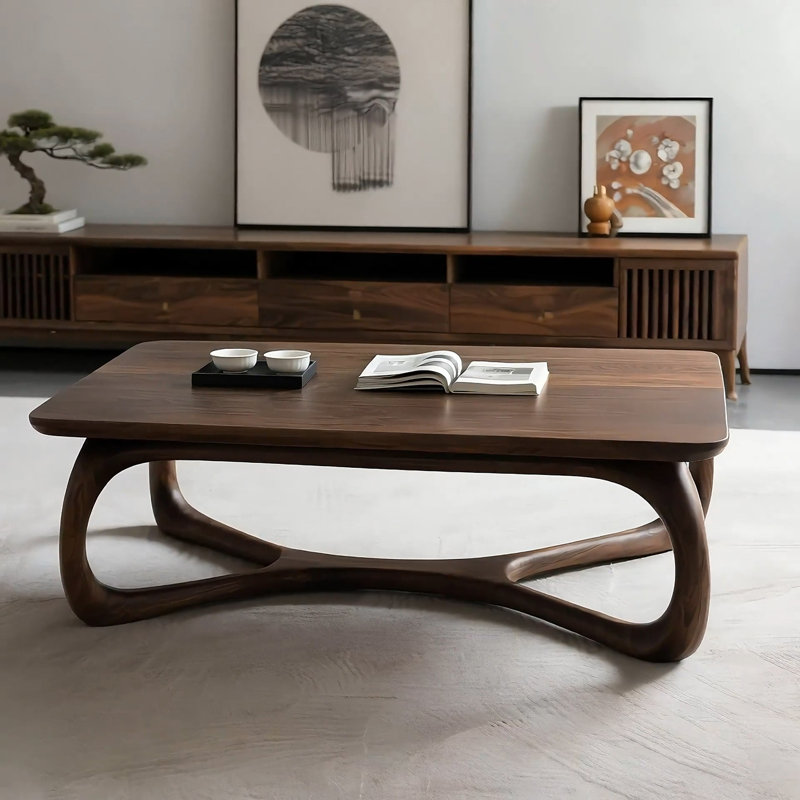 Vintage Solid Wood Coffee Table, 16.5" H x 47.2" L x 25.6" W