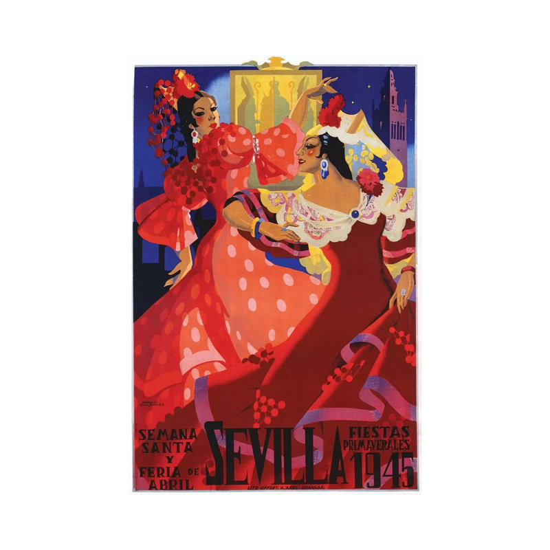 Sevilla, 1945 by Vintage Apple Collection - Wrapped Canvas Print, 20.32 cm H x 30.48 cm W