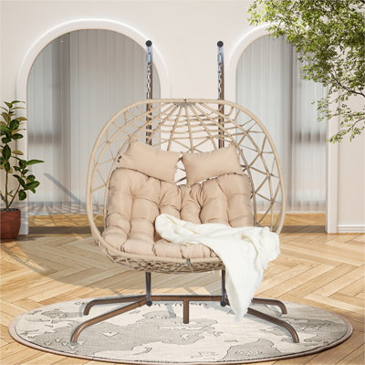 Double chaise à œufs avec support suspendu pour l'intérieur et l'extérieur