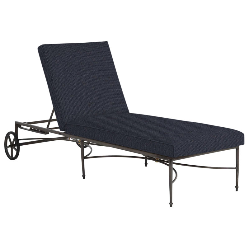 Chaise longue en aluminium Roma, Lin marine, Welt