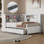 Lit de jour simple en bois avec lit gigogne et tablettes de rangement USB-589853008