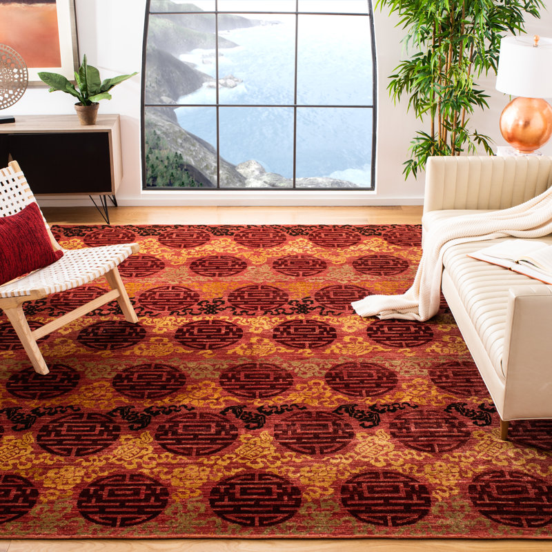 Tapis en laine noué à la main Asian Fusion, Rectangle 6 pi x 9 pi