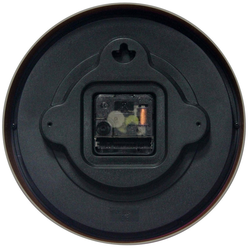 Horloge murale moderne / contemporaine ronde en plastique 9 pouces, Brun
