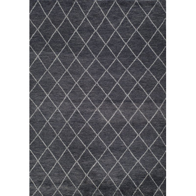 Atlas Wool Geometric Area Rug in Charcoal