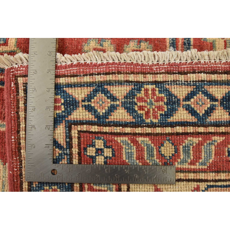 Tapis rouge nouvel âge en laine 7 pi 5 po x 11 pi Gursharon