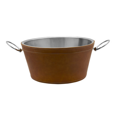 Leather Stitched Double Walled Beverage Tub