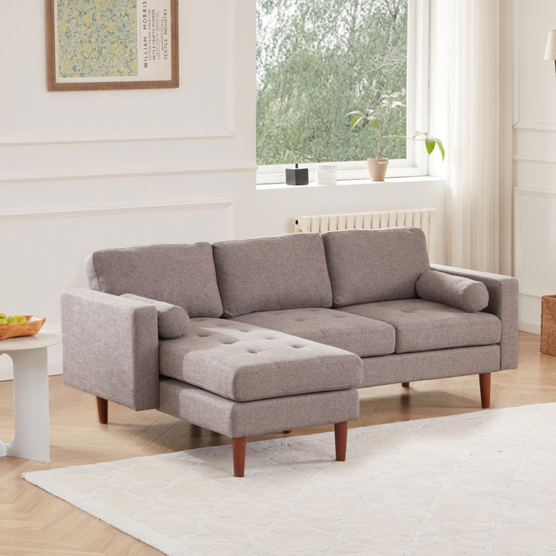 Canapé modulaire de 80 po de largeur Drews, canapé convertible avec coussin de siège capitonné, canapé en L avec méridienne réversible