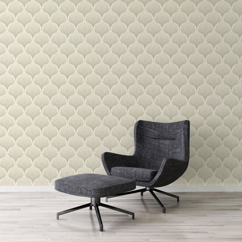 Schofield 10.05m x 53cm Matte Wallpaper Roll, Cream/White