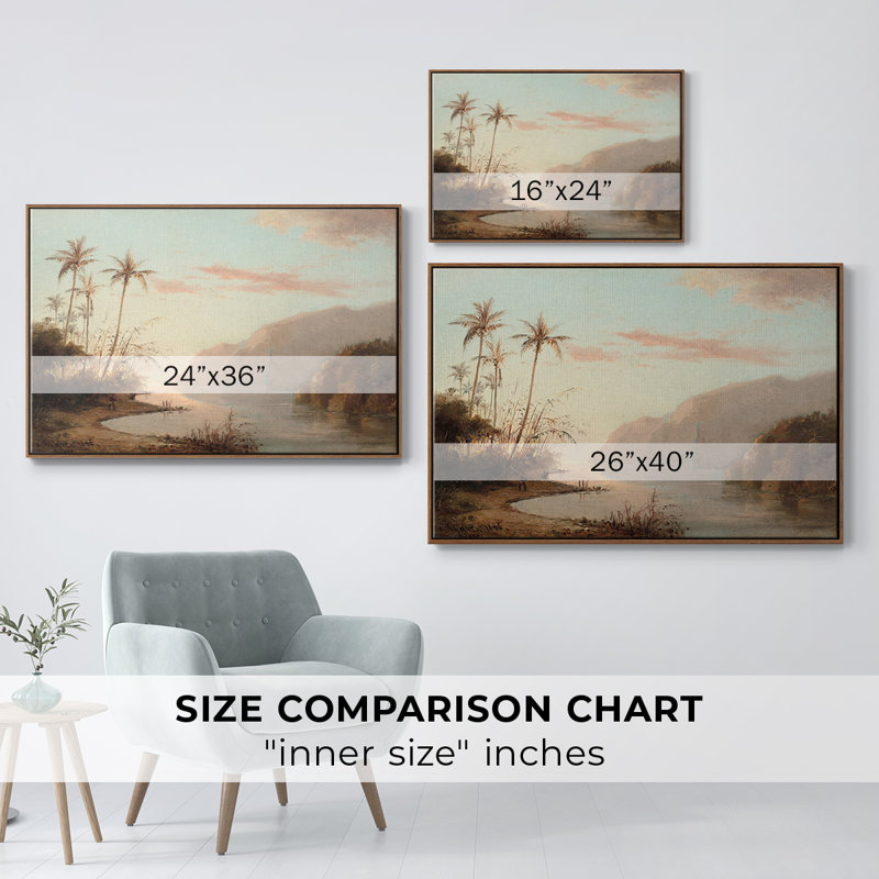 «Vintage Landscape-XXXVI» sur toile, Noyer, H 27 po x l 41 po