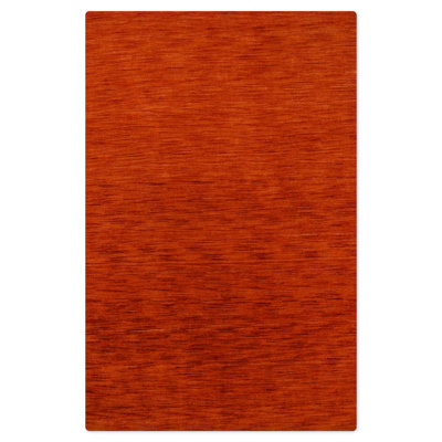 Tapis Sanfiel en laine tissée à la main, écologique - 90 x 150 cm, rectangulaire, rouge pâle, uni, épais et à poils longs, antidérapant, idéal pour le salon et la chambre.