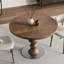 Table de bistro ronde en bois massif de style milieu du siècle-1830834111