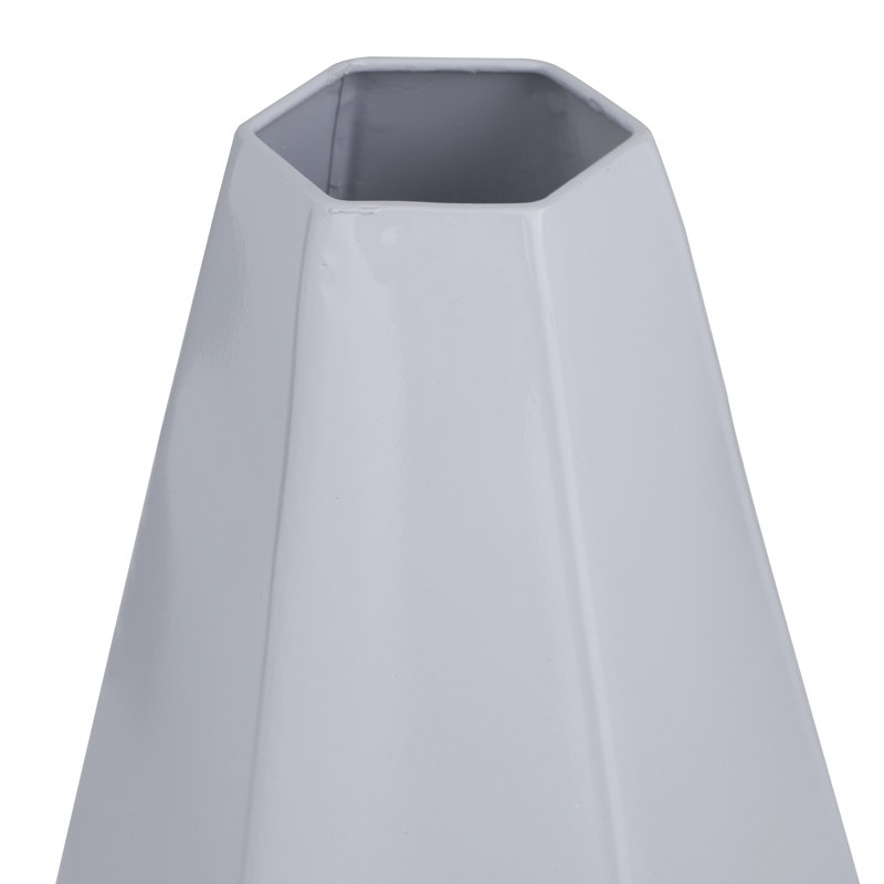 2 Piece Metal Table Vase Set, White