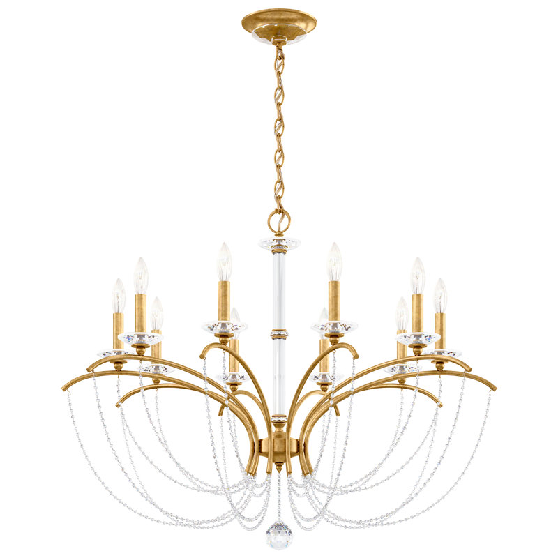 Priscilla 10 - Light Chandelier, Heirloom Gold, Optic Crystal