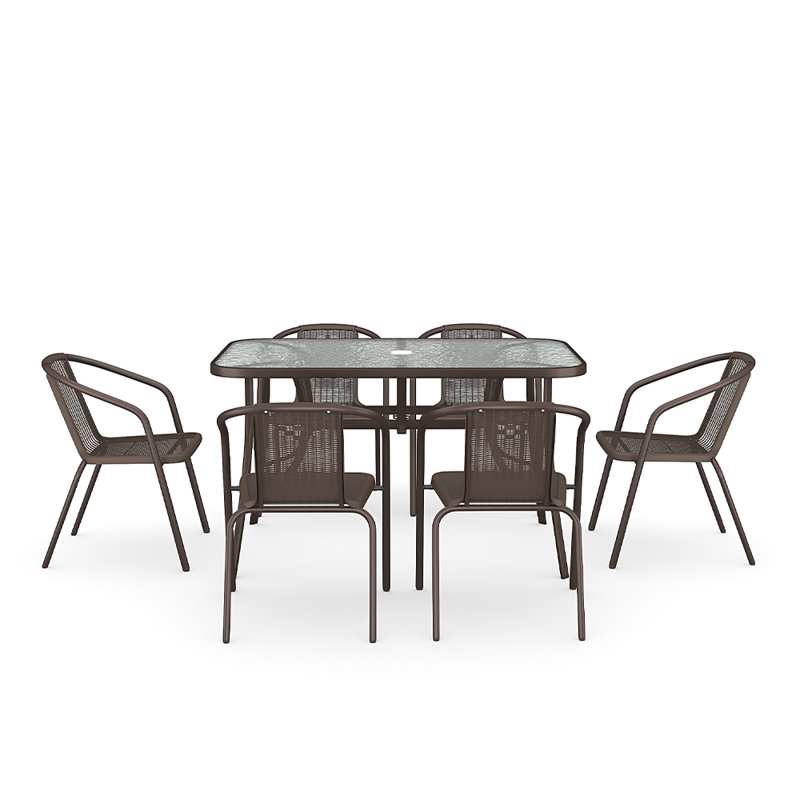 Jytte Rectangular 6 - Person Dining Set, 120cm, Black