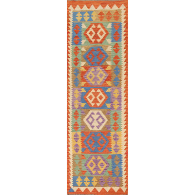 Tapis de marche réversible en laine Kilim 3 x 10
