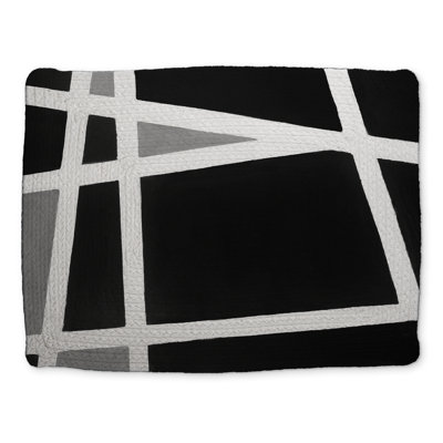 Black and White Abstract Shapes Braided Placemat - Home Decor