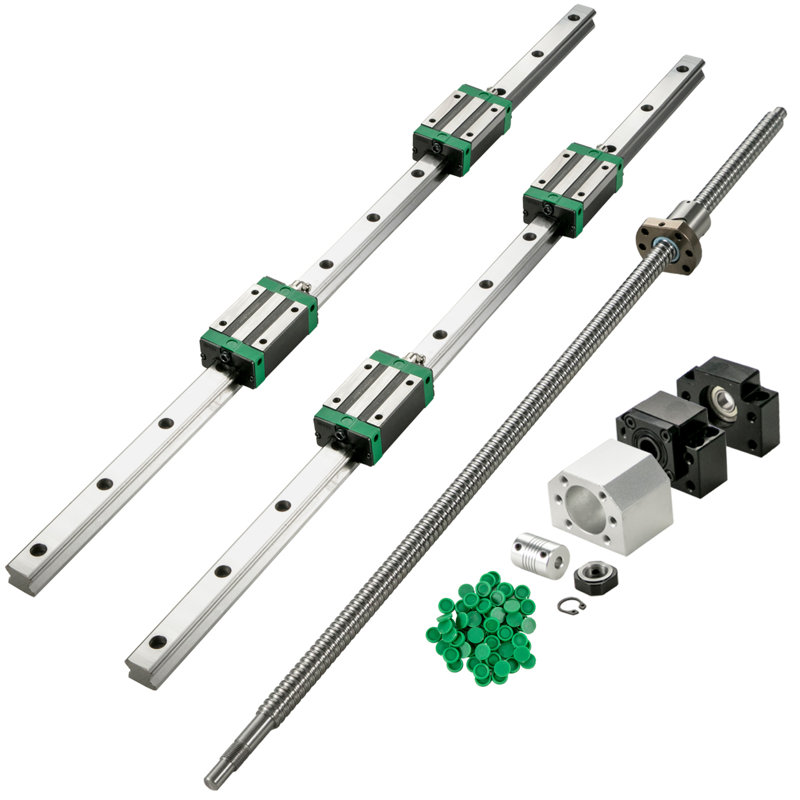 Rail de guidage linéaire, rail linéaire 2 pièces HGR20-1000mm + 1 pièce RM1605