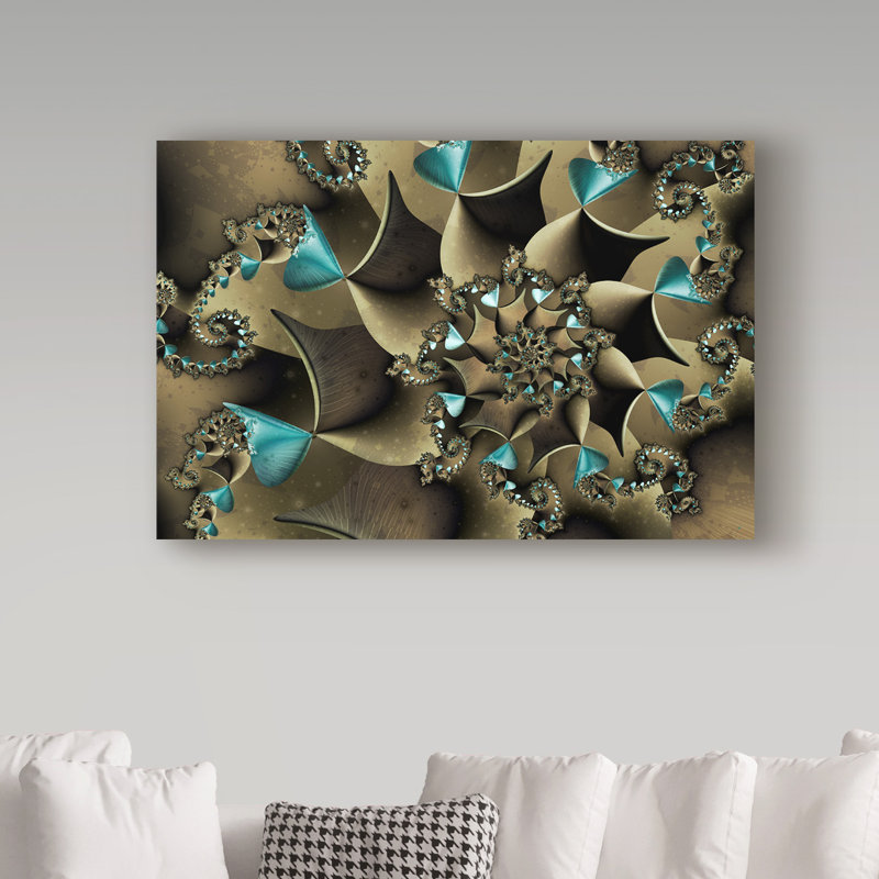 «Turquoise Bronze» par Clasina, impression sur toile tendue, H 12 po x l 19 po x P 2 po