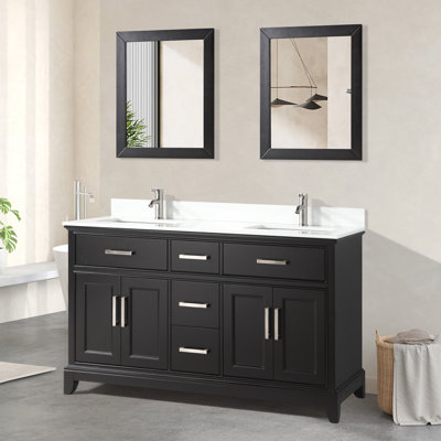 Bonni 72"" Double Bathroom Vanity Set with Mirror -  Wade LoganÂ®, 39385B759C5D41DDBEF2F74A9938CEF6