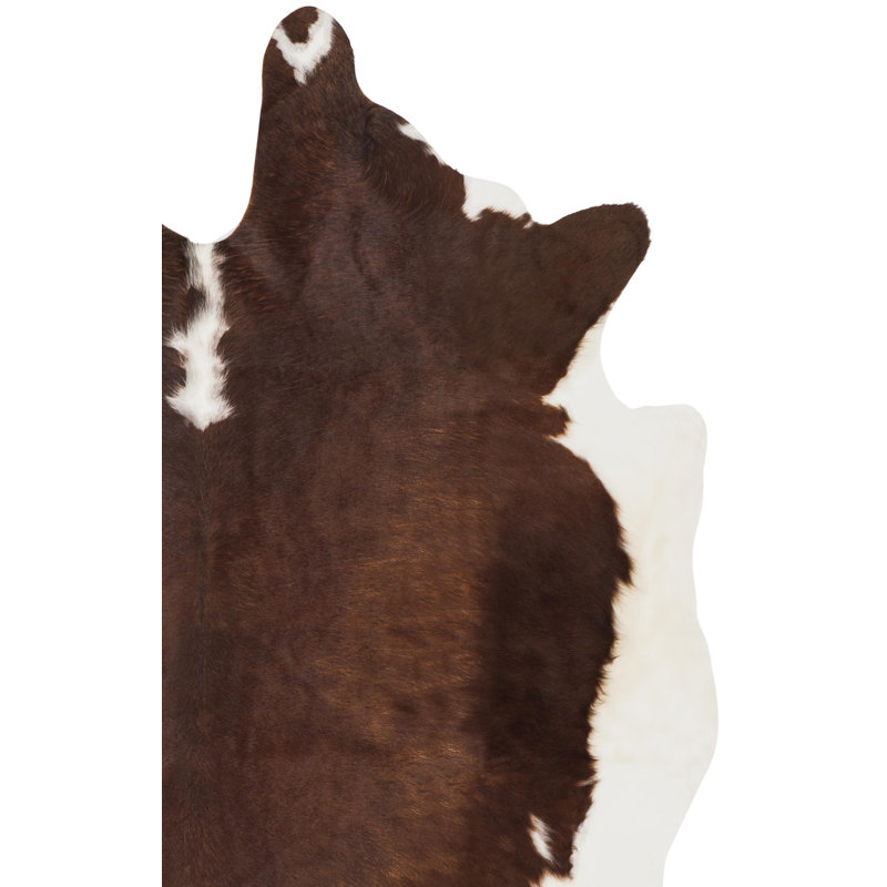 Ader Natural Cowhide Solid Color Rug, Rectangle 4'7" x 5'8"