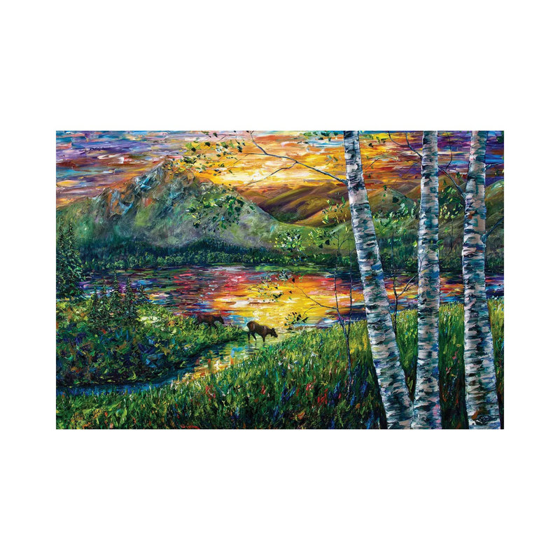 Sleeping Meadow - Colorado Moose Crossing-OLE212, H 26 po x l 40 po x 1,5 po