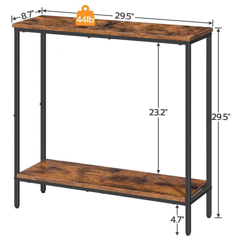 Piercy 29.5" Console Table with Shelf, Brown