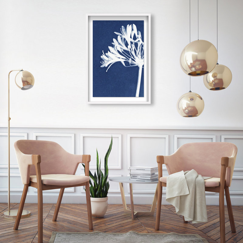 Cyan Bloom Print by Oliver Gal, 21.5"H x 31.5"W, White Shadowbox