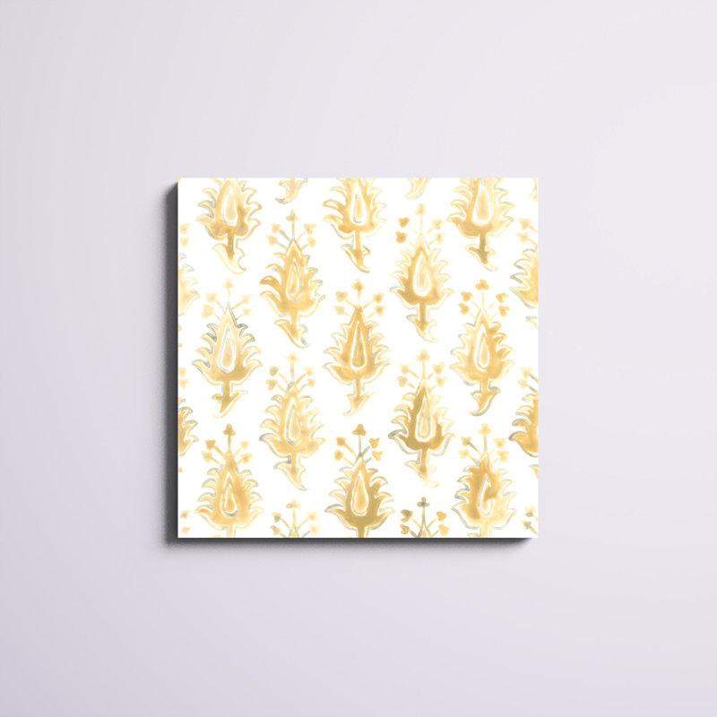 «Bohemian Textile I», peinture sur toile, H 30 po x l 30 po