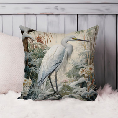 Animals Bird Pattern II William Morris Cottage Throw Pillow Cover