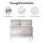 80cm Compact Small Sideboard, Ribbed Door Storage Cabinet-1353864434
