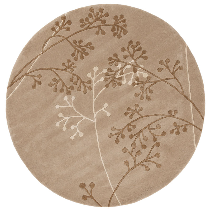 Tapis floral en laine touffeté à la main Soho, Rond 6 pi