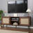Rattan Tv Stand For 55/60 Inch Tv, Boho 59" Entertainment Center With Storage, Modern Mid Century Media Console With Rattan Doors And Adjustable Shelf, Wood Tv Stand For Living Room, Walnut-1736728840-1734055722